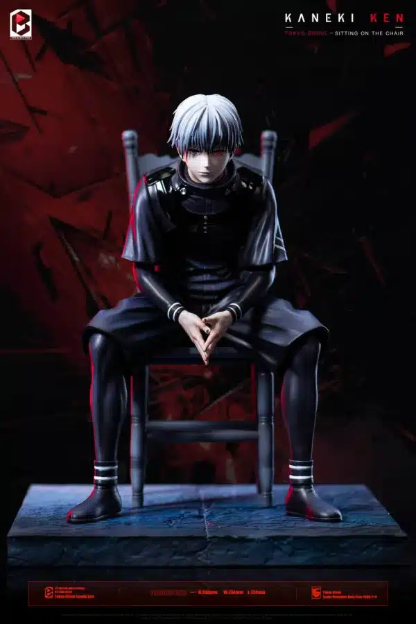 Tokyo Ghoul BW Studio Kaneki Ken Sitting On The Chair Resin Statue 1