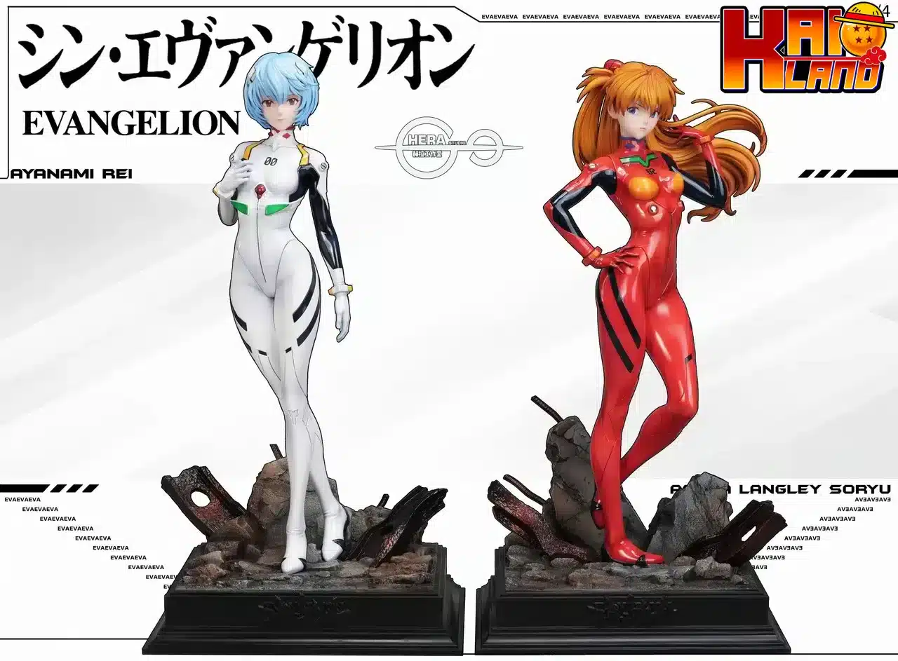 Neo Genesis Evangelion HeRa Studio Eva Asuka x Ayanami Rei Resin Statue