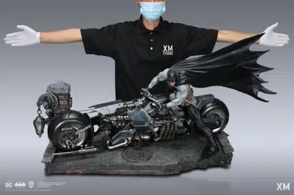 DC XM Studio Batman White Knight Batcycle Licensed Resin Statue 1