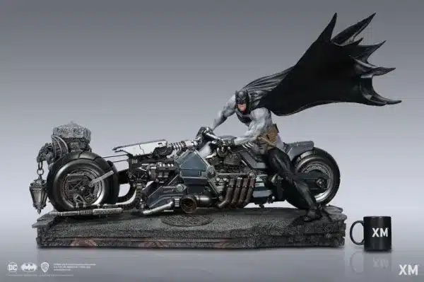 DC XM Studio Batman White Knight Batcycle Licensed Resin Statue 2