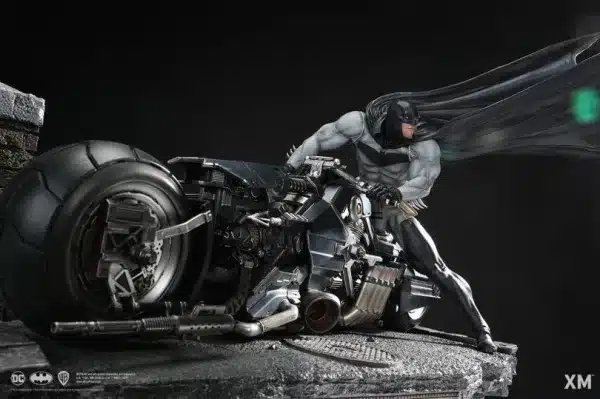 DC XM Studio Batman White Knight Batcycle Licensed Resin Statue 4