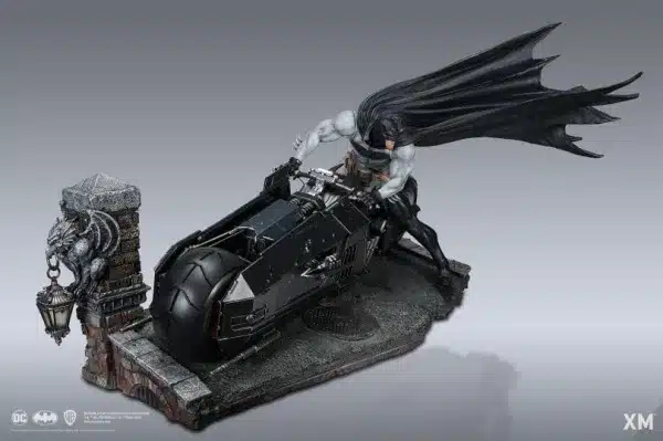 DC XM Studio Batman White Knight Batcycle Licensed Resin Statue 5