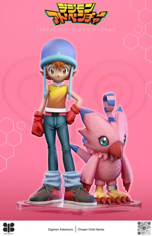 Digimon Butterfly Studio Sora Takenouchi x Piyomon Resin Statue 1