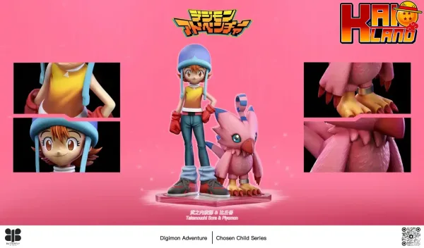 Digimon Butterfly Studio Sora Takenouchi x Piyomon Resin Statue 2 scaled