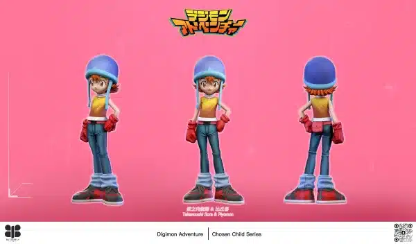 Digimon Butterfly Studio Sora Takenouchi x Piyomon Resin Statue 3