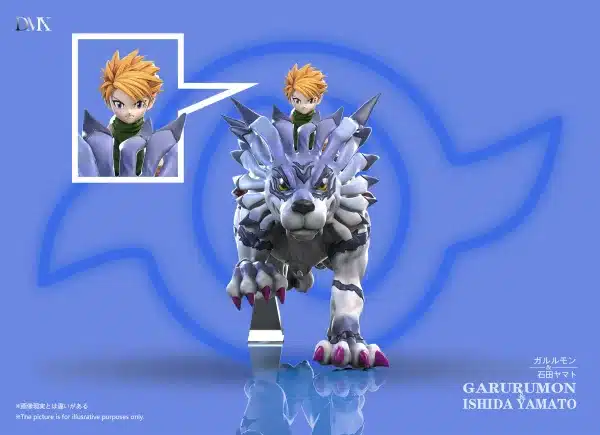 Digimon DMX Studio Garurumon x Yamato Ishida Resin Statue 4