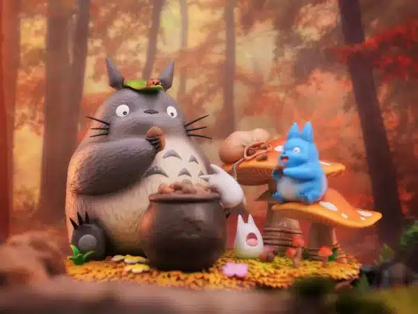 My Neighbor Totoro LongMiao Studio Eating Acorns Totoro Family Resin Statue 2