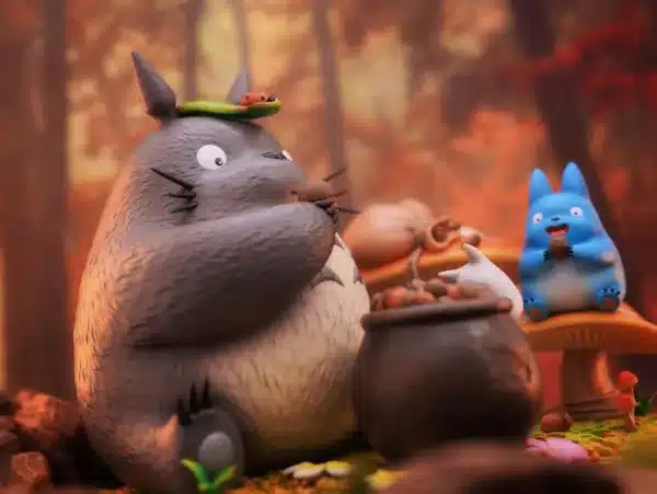 My Neighbor Totoro LongMiao Studio Eating Acorns Totoro Family Resin Statue 3