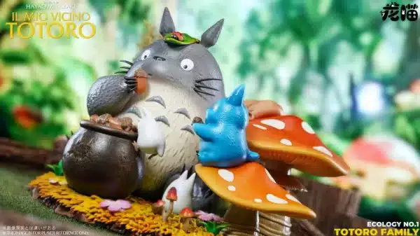My Neighbor Totoro LongMiao Studio Eating Acorns Totoro Family Resin Statue 4