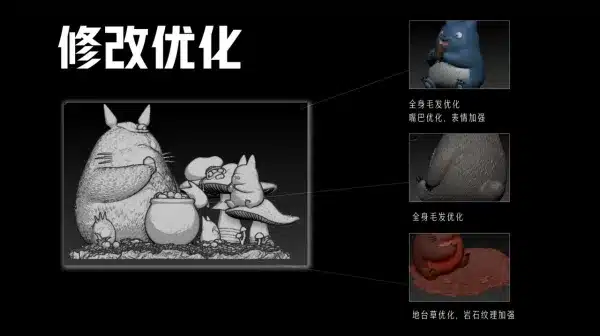 My Neighbor Totoro LongMiao Studio Eating Acorns Totoro Family Resin Statue 5