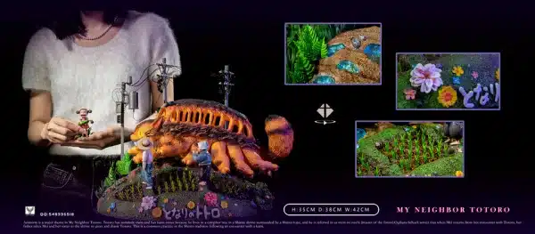 My Neighbor Totoro White Deer Studio Cat Bus Resin Statue 9