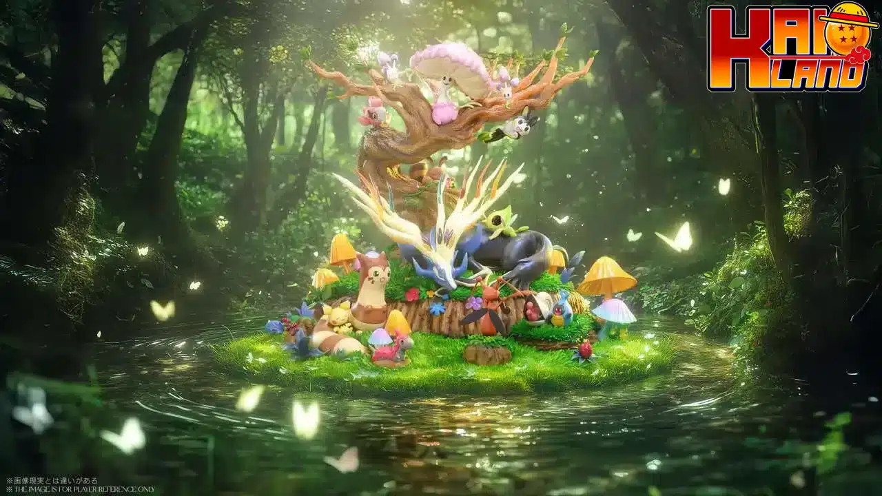 Pokemon Drawmon Studio Forest Xerneas Resin Statue