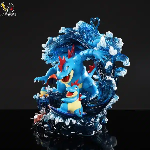 Pokemon LD StudioFeraligatr Evolution Group Resin Statue 3 1