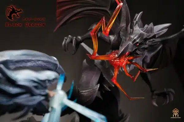 YuGiOh Aftershock Studio Blue Eyes White Dragon x Red Eyes Black Dragon Resin Statue 6