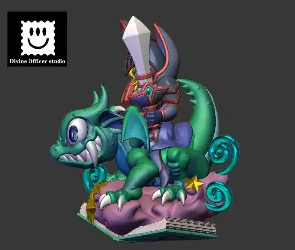 YuGiOh Divine Officer Studio Timaeus Black Magician x Black Witch Resin Statue 2