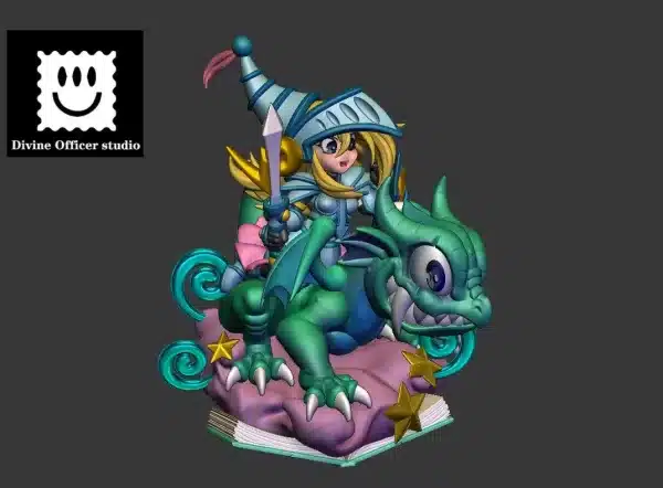 YuGiOh Divine Officer Studio Timaeus Black Magician x Black Witch Resin Statue 4