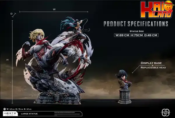 Attack on Titan Hertz Studio Mikasa Ackerman Vs Female Titan Resin Statue 1