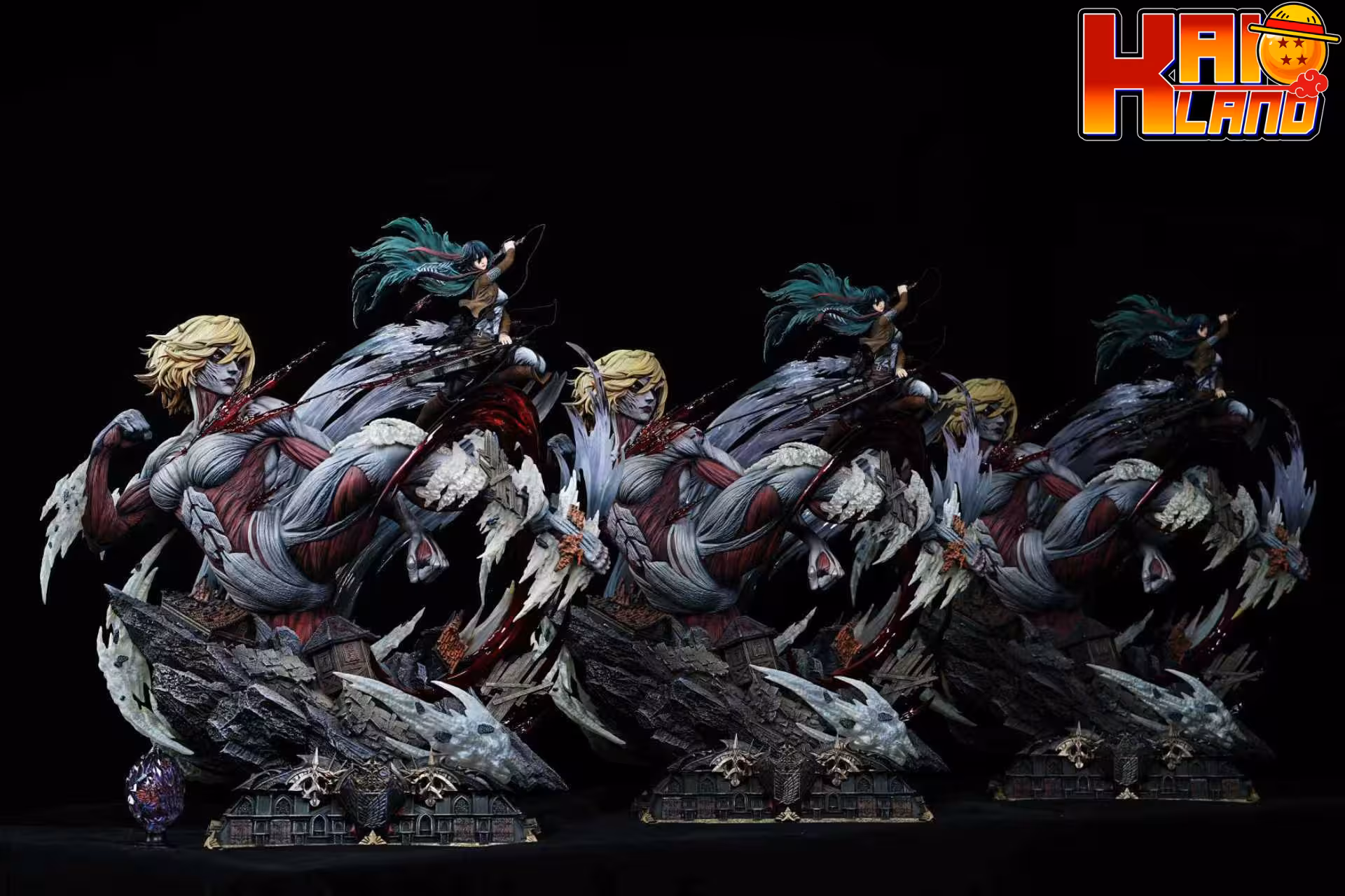 Attack on Titan Hertz Studio Mikasa Ackerman Vs Female Titan Resin Statue