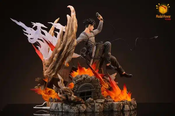 Attack on Titan Model Power Studio Urban Warfare Levi Ackerman Resin Statue 1