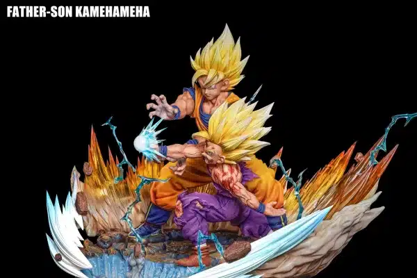 Dragon Ball Figure Class Goku x Gohan Kamehameha Father And Son Resin Statue 4