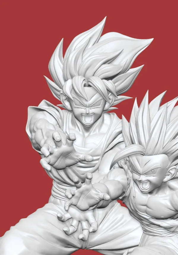 Dragon Ball Figure Class Goku x Gohan Kamehameha Father And Son Resin Statue 999
