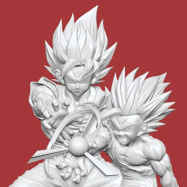 Dragon Ball Figure Class Goku x Gohan Kamehameha Father And Son Resin Statue 9999