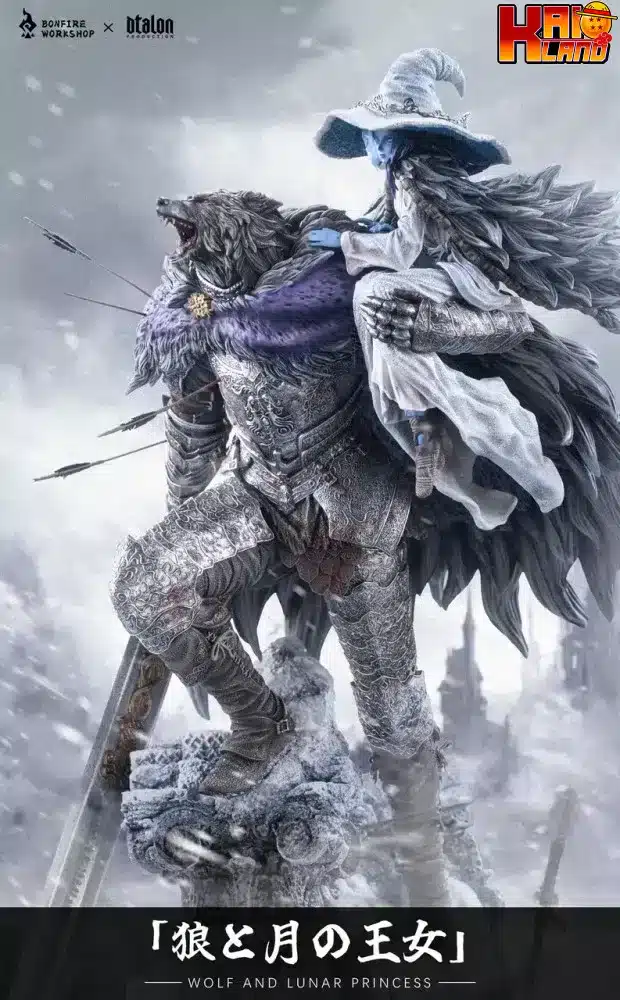 Elden Ring Bonfire x Dtalon Studio Ranni x Blaidd Wolf and Lunar Princess Resin Statue