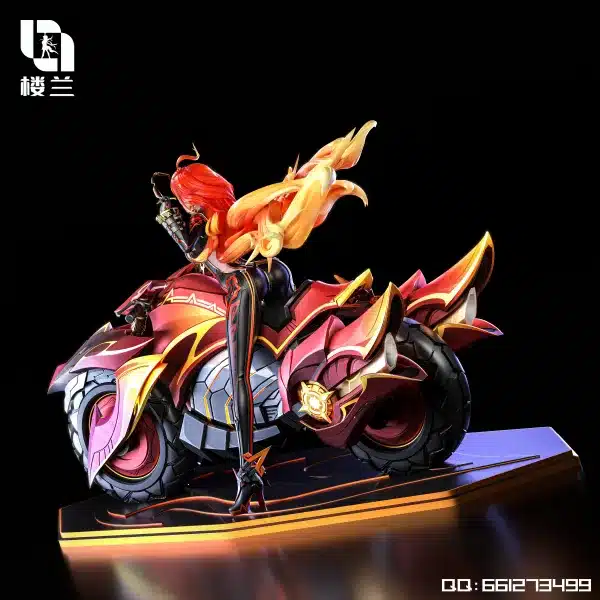 Genshin Impact Lou Lan Studio Pyro God Motorcycle Mavuika Resin Statue 4