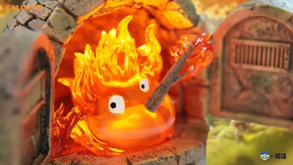 Howls Moving Hit Face Studio Calcifer Resin Statue 2