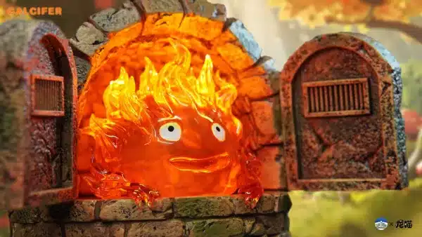 Howls Moving Hit Face Studio Calcifer Resin Statue 5