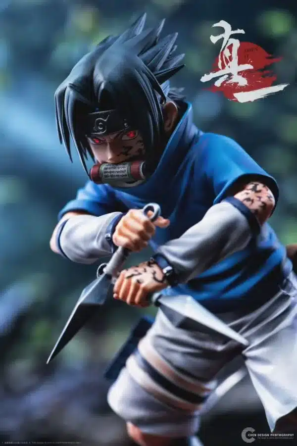 Naruto Zhen Yi Studio Kid Sasuke Resin Statue 3