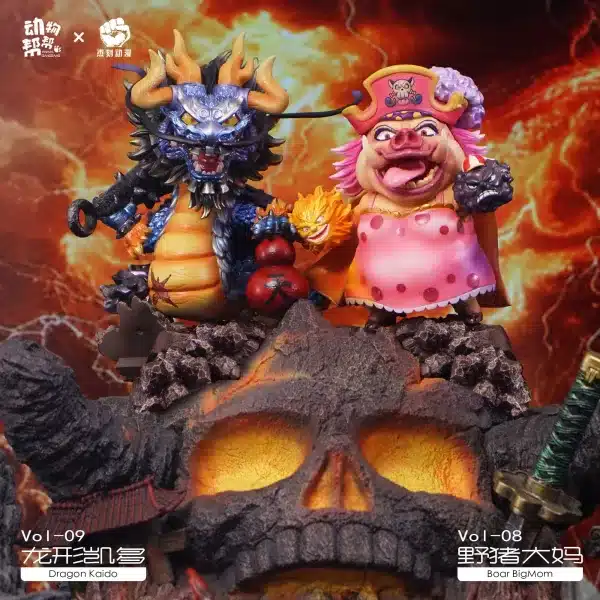 One Piece JacksDo Studio Animal cos Kaido X Charlotte Linlin Resin Statue 1
