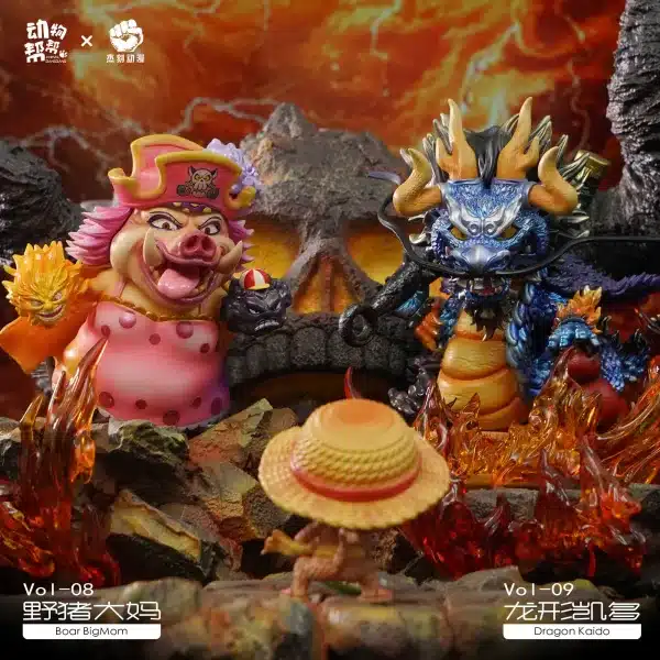 One Piece JacksDo Studio Animal cos Kaido X Charlotte Linlin Resin Statue 4