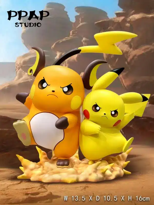 Pokemon PPAP Studio Pikachu x Raichu Resin Statue 1