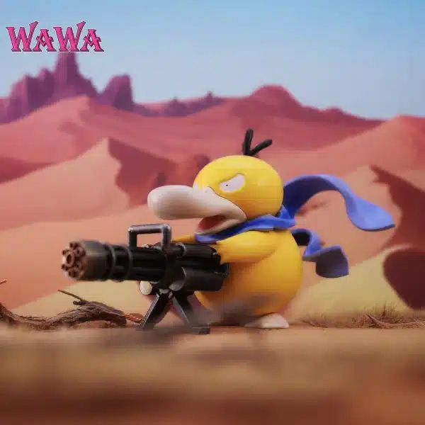 Pokemon WAWA Studio Gatling Psyduck Resin Statue 3