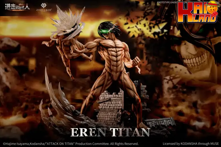 Attack on Titan Zodiakos Studio Eren Titan Licensed Resin Statue