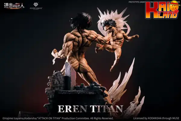Attack on Titan Zodiakos Studio Eren Titan Licensed Resin Statue 2