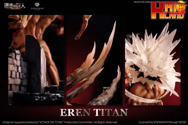 Attack on Titan Zodiakos Studio Eren Titan Licensed Resin Statue 3