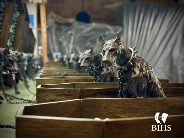 Berserk BIHS Studio Black Dog Pulling Coffin Resin Statue 3 1