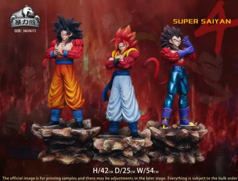 Dragon Ball Violent Bear Studio SSJ4 Goku x Vegeta x Gogeta Resin Statue