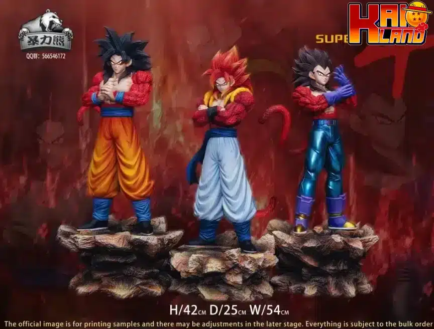 Dragon Ball Violent Bear Studio SSJ4 Goku x Vegeta x Gogeta Resin Statue