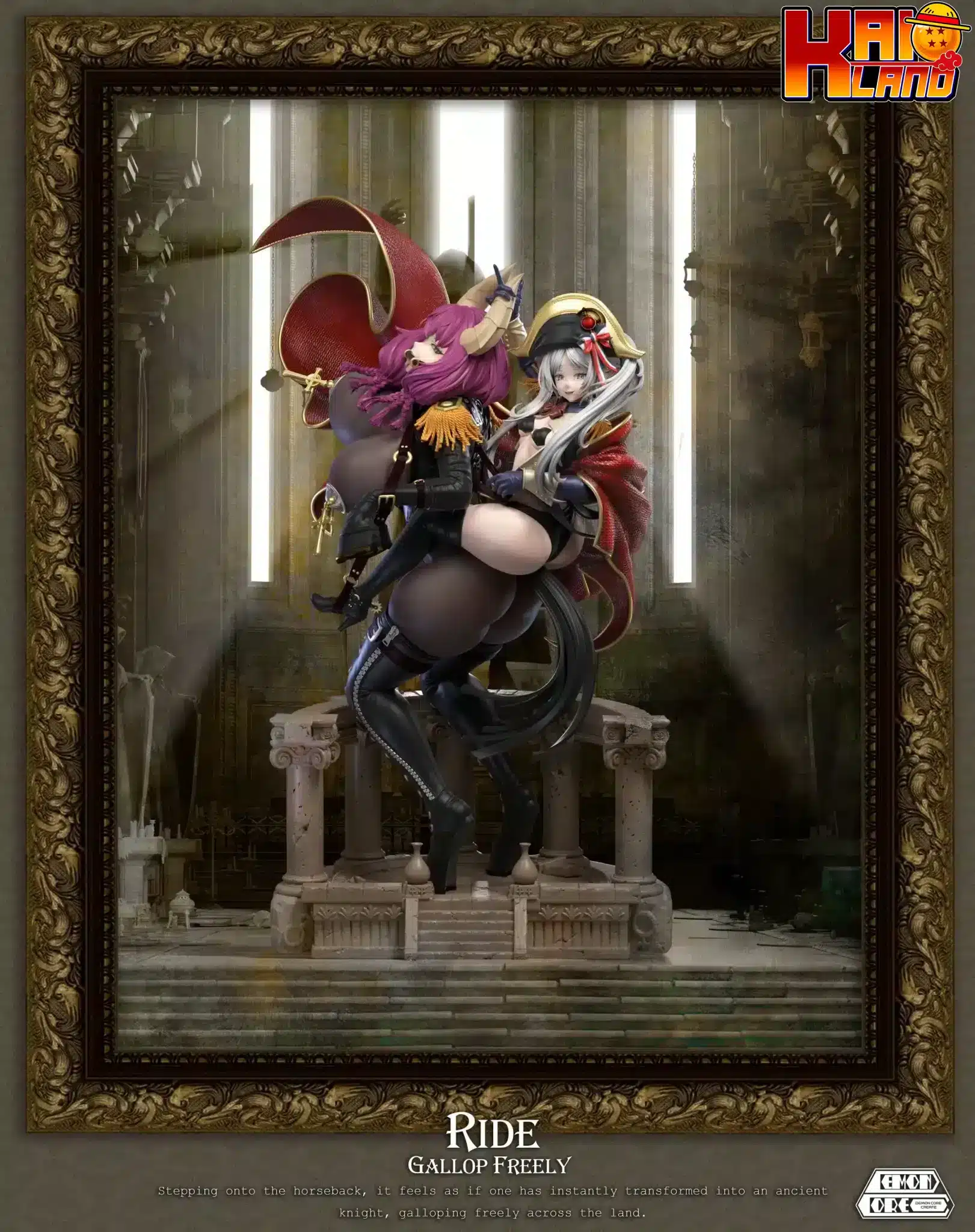 Frieren Beyond Journeys End Demon Core Studio Frieren x Aura Cosplaying Napoleon Crossing the Alps Resin Statue