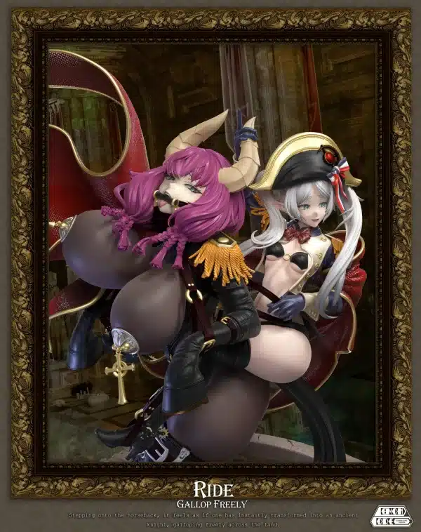 Frieren Beyond Journeys End Demon Core Studio Frieren x Aura Cosplaying Napoleon Crossing the Alps Resin Statue 4