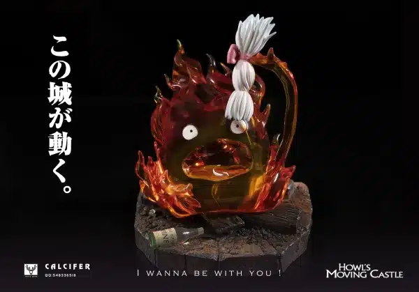 Howls Moving Castle White Deer Studio Calcifer Resin Statue 4