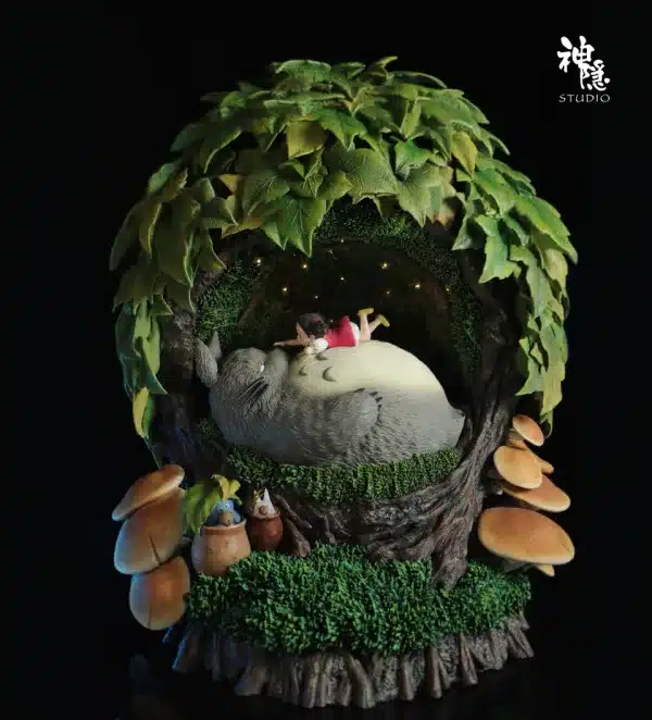 My Neighbor Totoro ShenYin Studio Totoro Rest In The Tree Hole Resin Statue 2