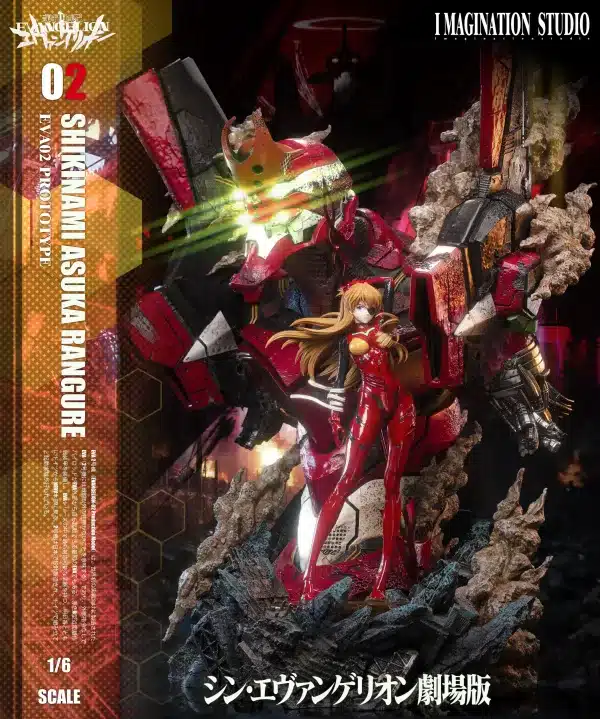 Neon Genesis Evangelion Imagination Studio Soryu Asuka Langley x Ayanami Rei Resin Statue 1