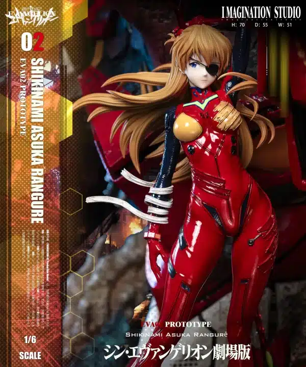 Neon Genesis Evangelion Imagination Studio Soryu Asuka Langley x Ayanami Rei Resin Statue 6