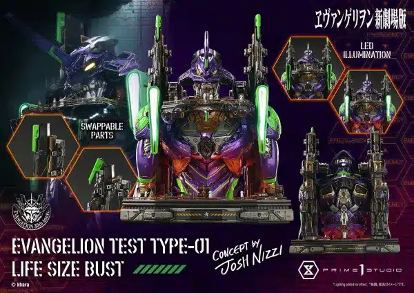 Neon Genesis Evangelion Prime 1 Studio Life Size Bust Evangelion Test Type 0 Licensed Resin Statue 3