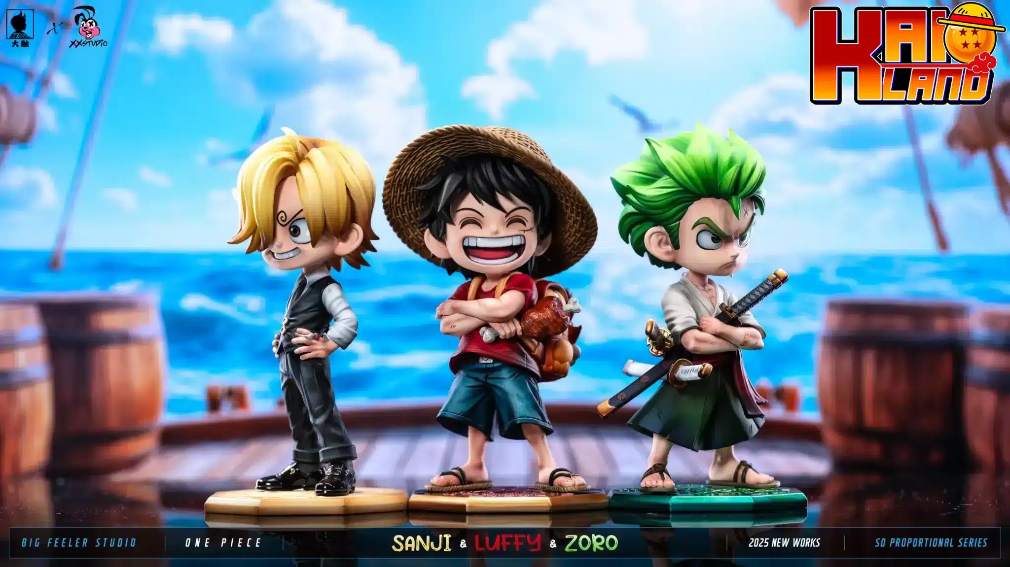 One Piece Big Feeler Studio x XOX Studio The Three Strongest Luffy x Zoro x Sanji Resin Statue