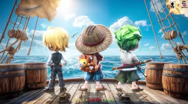 One Piece Big Feeler Studio x XOX Studio The Three Strongest Luffy x Zoro x Sanji Resin Statue 6